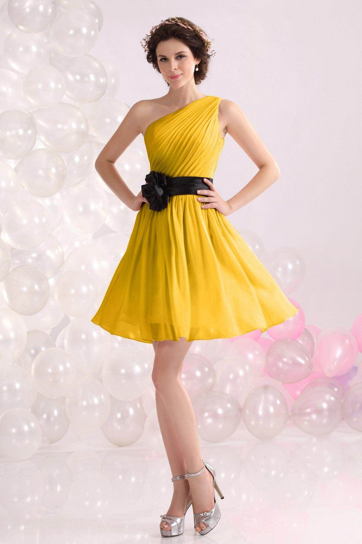 A-Line Short-Mini Chiffon Bridesmaids Dress COZB1301C - COCOMELODY
